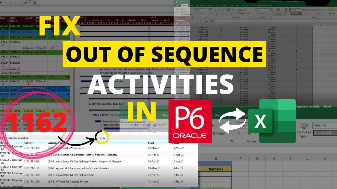 fix out of sequence activities in P6 1