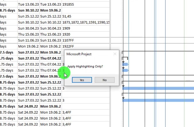 Ms project filter driving predecessors Figure 14