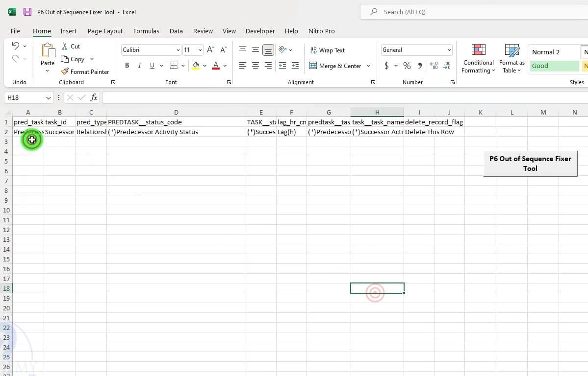 08 Paste Columns in the Out of sequence fixer tool